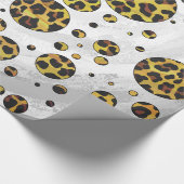Leopard Brown and Yellow Polka Dot Cadeaupapier (Hoek)