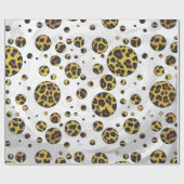 Leopard Brown and Yellow Polka Dot Cadeaupapier (Vlak)