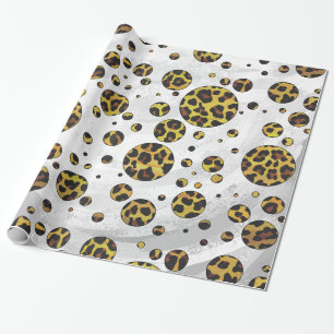 Leopard Brown and Yellow Polka Dot Cadeaupapier