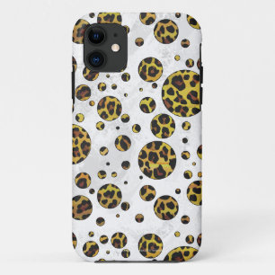Leopard Brown and Yellow Polka Dot Case-Mate iPhone Case