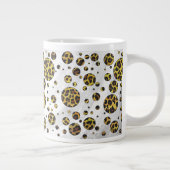Leopard Brown and Yellow Polka Dot Grote Koffiekop (Rechts)
