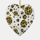 Leopard Brown and Yellow Polka Dot Keramisch Ornament (Rechts)