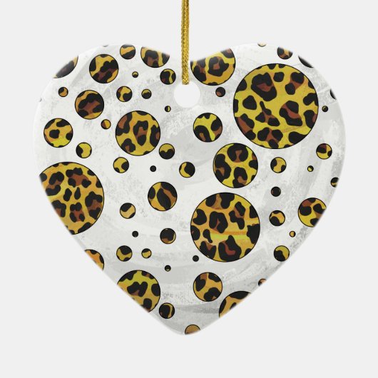 Leopard Brown and Yellow Polka Dot Keramisch Ornament (Achterkant)