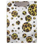 Leopard Brown and Yellow Polka Dot Klembord (Voorkant)