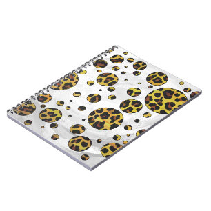Leopard Brown and Yellow Polka Dot Notitieboek
