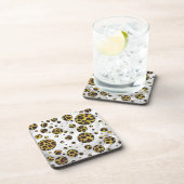 Leopard Brown and Yellow Polka Dot Onderzetter (Rechterzijde)