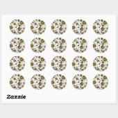 Leopard Brown and Yellow Polka Dot Ronde Sticker (Vel)