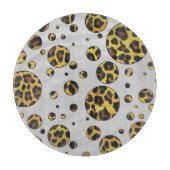 Leopard Brown and Yellow Polka Dot Snijplank (Voorkant)