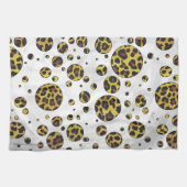 Leopard Brown and Yellow Polka Dot Theedoek (Horizontaal)