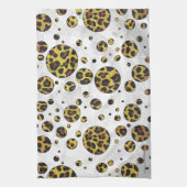 Leopard Brown and Yellow Polka Dot Theedoek (Verticaal)