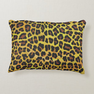 Leopard Brown and Yellow Print Accent Kussen