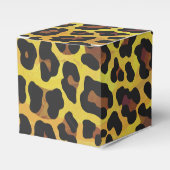 Leopard Brown and Yellow Print Bedankdoosjes (Voorkant Zijde)