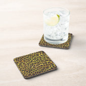 Leopard Brown and Yellow Print Bier Onderzetter (Rechterzijde)