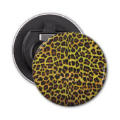 Leopard Brown and Yellow Print Button Flesopener (Voorkant)