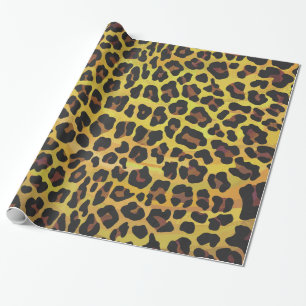Leopard Brown and Yellow Print Cadeaupapier