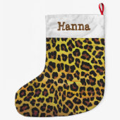 Leopard Brown and Yellow Print Grote Kerstsok (Achterkant)