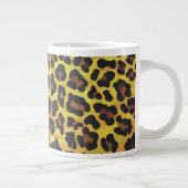 Leopard Brown and Yellow Print Grote Koffiekop (Rechts)