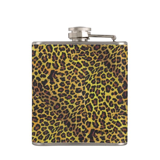 Leopard Brown and Yellow Print Heupfles (Achterkant)