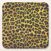 Leopard Brown and Yellow Print Kartonnen Onderzetters (Voorkant)