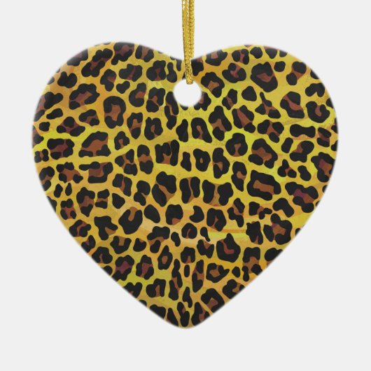 Leopard Brown and Yellow Print Keramisch Ornament (Voorkant)
