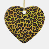 Leopard Brown and Yellow Print Keramisch Ornament (Achterkant)