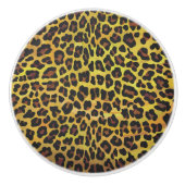 Leopard Brown and Yellow Print Keramische Knop (Voorkant)