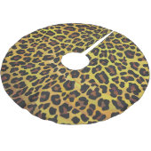 Leopard Brown and Yellow Print Kerstboom Rok (Gekanteld)