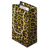 Leopard Brown and Yellow Print Klein Cadeauzakje (Voorkant Gekanteld)