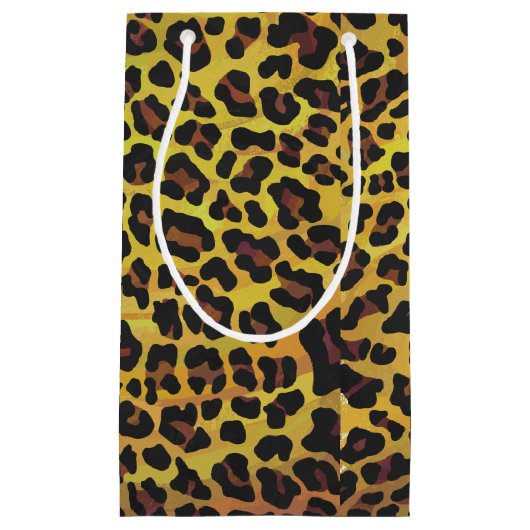 Leopard Brown and Yellow Print Klein Cadeauzakje (Voorkant)