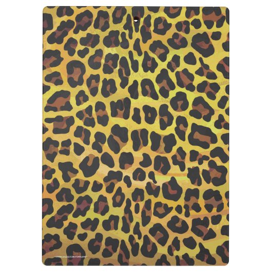 Leopard Brown and Yellow Print Klembord (Achterkant)