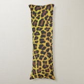 Leopard Brown and Yellow Print Lichaamskussen (Voorkant Verticaal)
