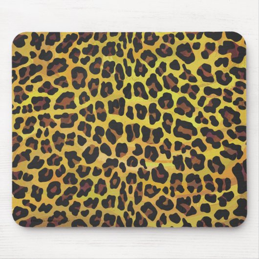 Leopard Brown and Yellow Print Muismat (Voorkant)
