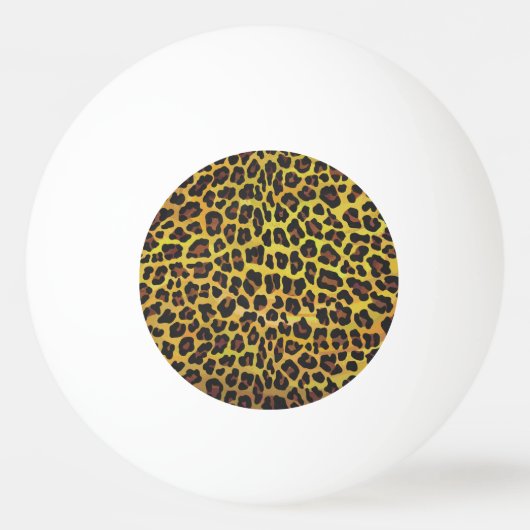 Leopard Brown and Yellow Print Pingpongbal (Voorkant)
