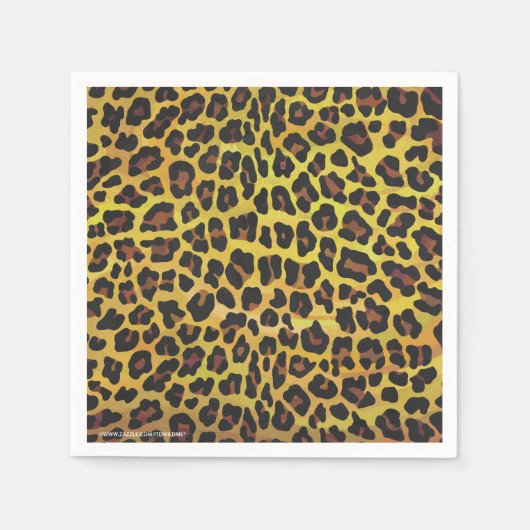 Leopard Brown and Yellow Print Servet (Voorkant)