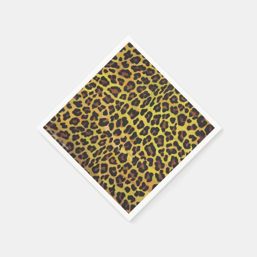 Leopard Brown and Yellow Print Servet (Hoek)