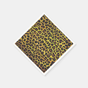 Leopard Brown and Yellow Print Servet
