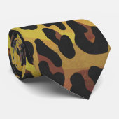 Leopard Brown and Yellow Print Stropdas (Opgerold)