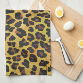 Leopard Brown and Yellow Print Theedoek (Quarter Fold)