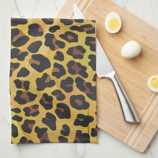 Leopard Brown and Yellow Print Theedoek (Quarter Fold)