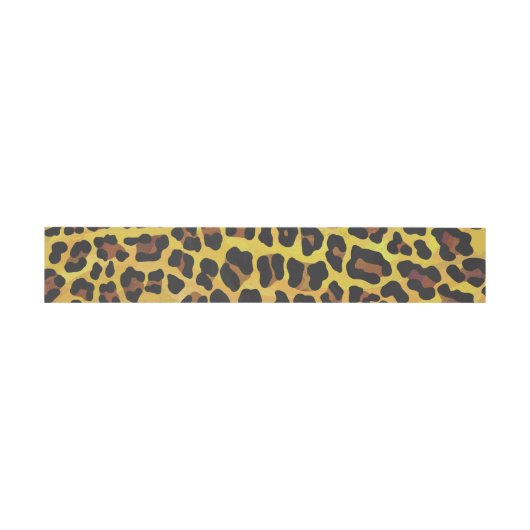 Leopard Brown and Yellow Print Uitnodigingen Wikkel (Vlak)