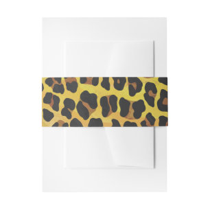 Leopard Brown and Yellow Print Uitnodigingen Wikkel