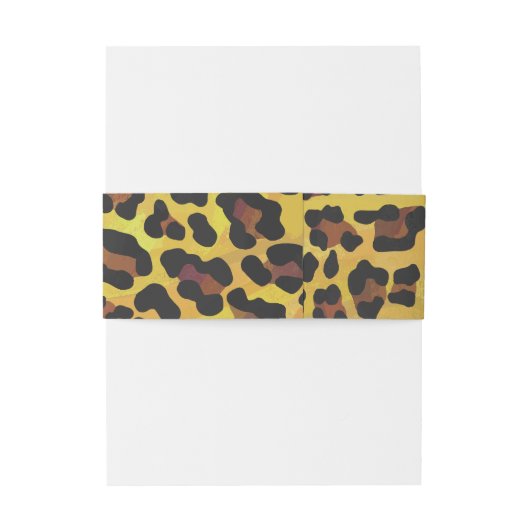 Leopard Brown and Yellow Print Uitnodigingen Wikkel (Achterkant Voorbeeld)