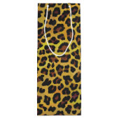 Leopard Brown and Yellow Print Wijn Cadeautas (Achterkant)