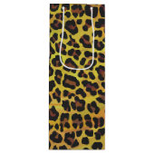 Leopard Brown and Yellow Print Wijn Cadeautas (Voorkant)