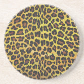 Leopard Brown and Yellow Print Zandsteen Onderzetter (Voorkant)