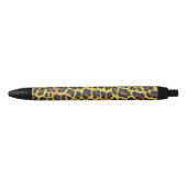 Leopard Brown and Yellow Print Zwarte Inkt Pen (Voorkant)