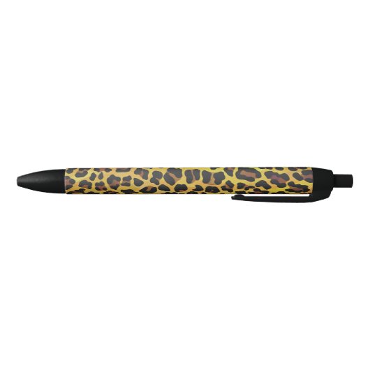Leopard Brown and Yellow Print Zwarte Inkt Pen (Bodem)
