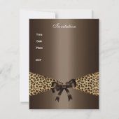 Leopard Brown Animal 40th Birthday Invitation Kaart (Achterkant)
