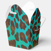 Leopard Brown en Blauwgroen Print Bedankdoosjes (Geopend)