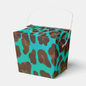 Leopard Brown en Blauwgroen Print Bedankdoosjes (Voorkant Zijde)